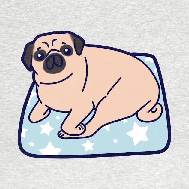 Pug sitting on a Starry Pillow by saradaboru